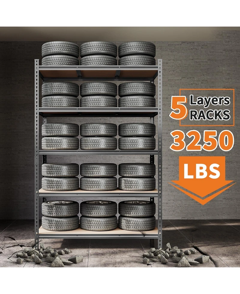 gaomon 5 Tier Adjustable Metal Storage Shelving Unit, 400 lb per Shelf, for Garage Basement Pantry