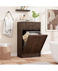gaomon Fluted Trash Can Cabinet, Hidden Garbage Bin, for Kitchen, Dining or Living Room