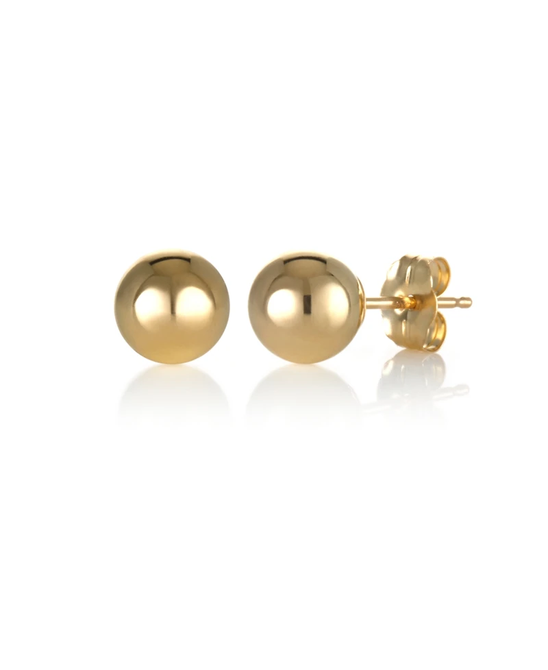 Gold Ball Stud Earrings (6mm) 14k Yellow, White or Rose
