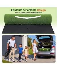 Xo 5x4FT Dual Turf Golf Mat, Thick Practice Mat with Swing Path Guide and Tees for Indoor Outdoor Training