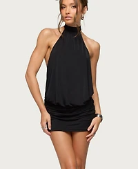 Edikted Women's Saraya Backless High Neck Mini Dress