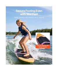 Hikeen 45 Inch Wakesurf Board Wake Surfing Board with Eps Foam Core and Eva Non Slip Pad Uv Resistant Wakesurfing Boards for Youth Up to 110 lbs