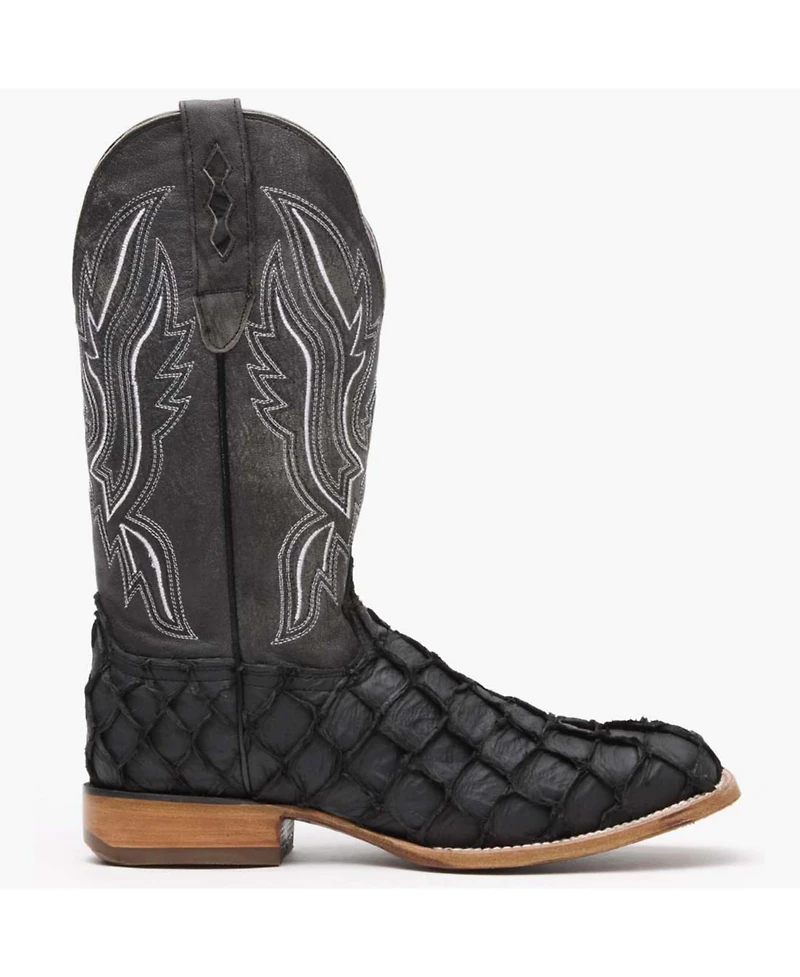Durango Men's Premium Exotics Matte Black Pirarucu Western Boot