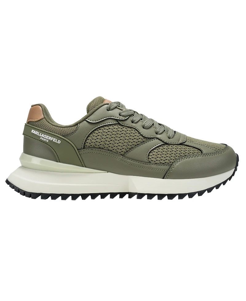 Karl Lagerfeld Men's Clovis Mixed-Media Lace-Up Runner Sneakers