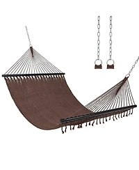 Gouun Double Caribbean Hammock with Spreader Bar for Patio Poolside