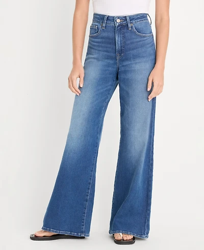 Good American Women's Waist Soft Tech Palazzo Jeans