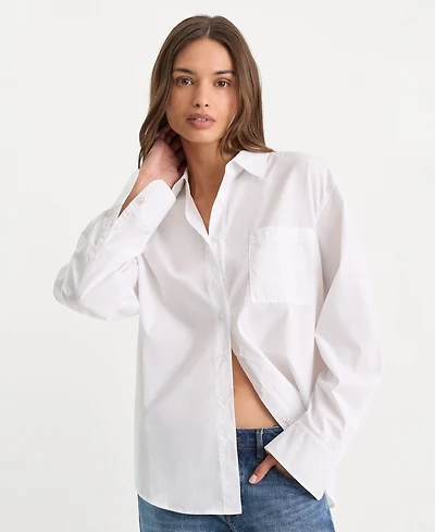Good American Women's Poplin Oversized Classic Shirt