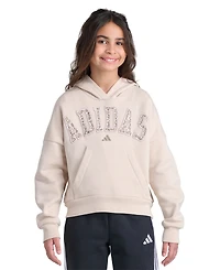 adidas Big Girls' 7-16 Long-Sleeve Graphic Fleece Hooded Pullover Sweatshirt