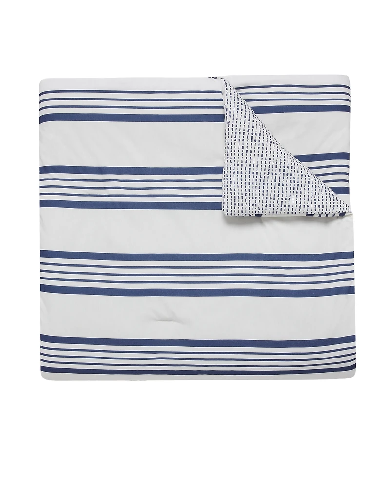 Anne Klein Archer Stripe Cotton Blend -Piece Comforter Set