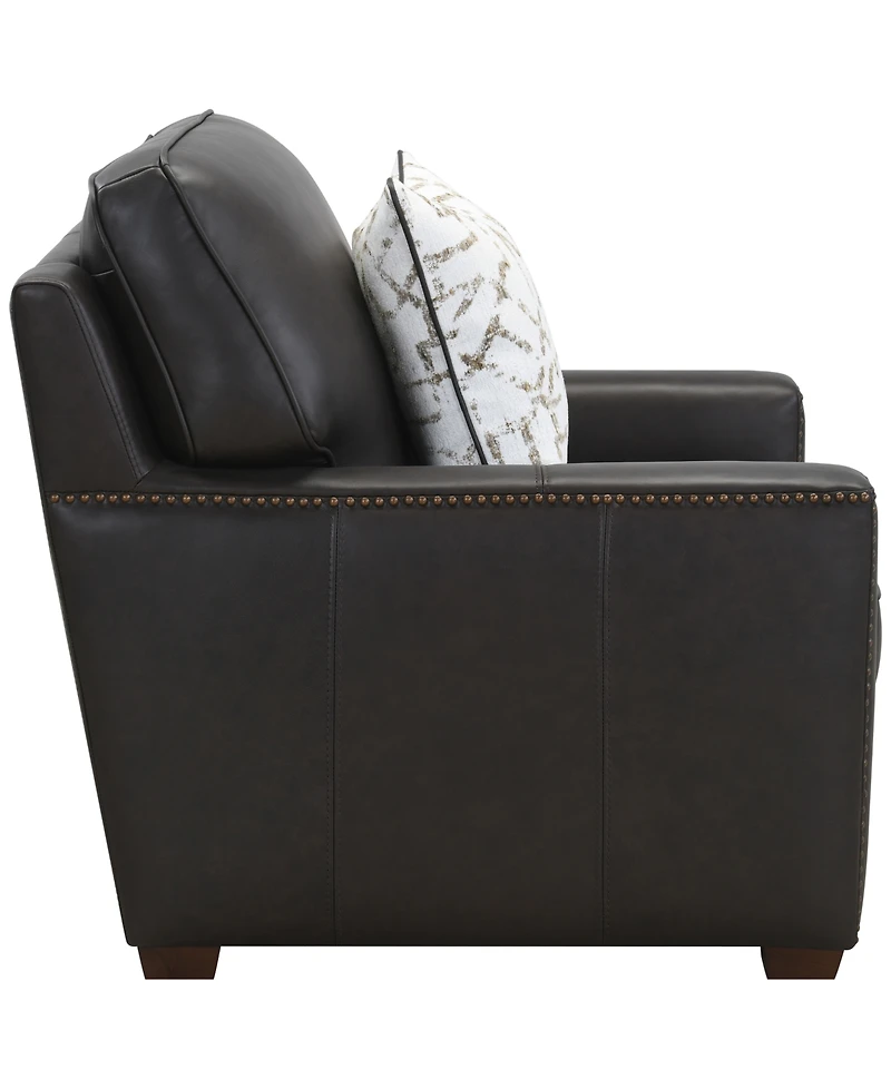 Gaspare 37" Leather Chair, Macy's Exclusive