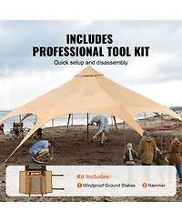 Cozito Canvas Bell Tent, Yurt Tent with Stove Jack and 8 Windows