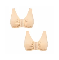 Meadow Women's Ease Cotton Front Closure Bra for Mastectomy 2-Pack