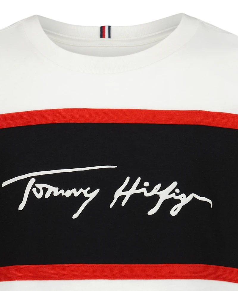 Tommy Hilfiger Boys' 8-20 Color-Block Logo Graphic Short-Sleeve T-Shirt