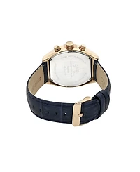 Porsamo Bleu Roman Chronograph Genuine Leather Rose Tone and Men's Watch 1293CROL