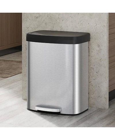 Gaomon Step-on Kitchen Stainless Steel Trash Can, Trash Bin with Soft-Close Lid