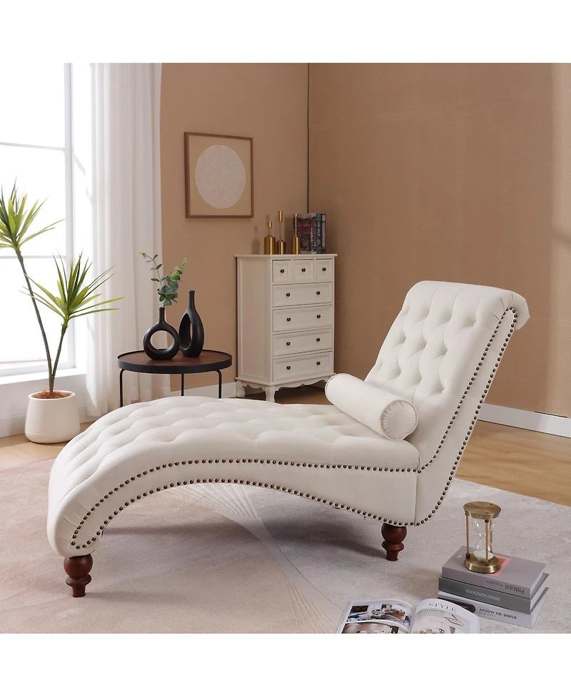 Streamdale Furniture Classical Velvet Recliner Chair with Button Tufting and Silver Nailhead Trim