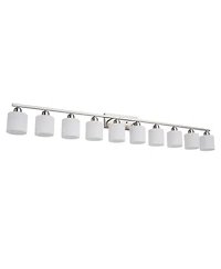 Busdays 10 Light Nickel Bathroom Vanity Light with Glass Shade Modern Wall Lights Over Mirror Farmhouse Sconce for Bedroom Living Room