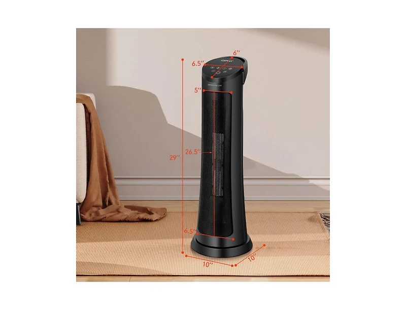 Mondawe 1500W Ptc Fast Heating Space Heater with Remote Control