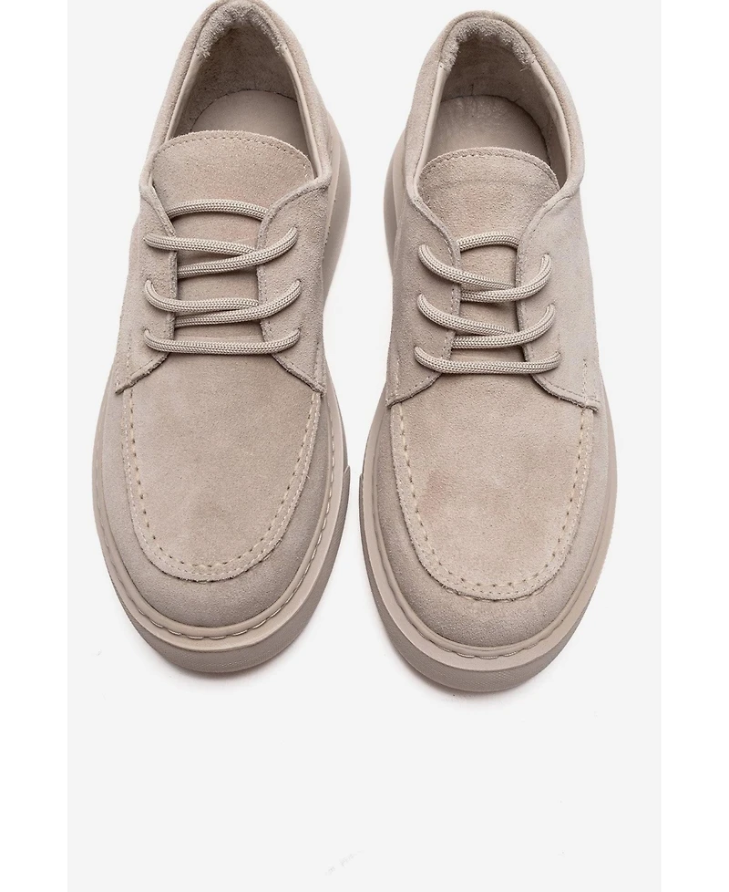 Forever & Always Shoes Women's Mareon Leather Lace Up Sneaker