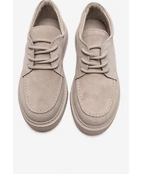 Forever & Always Shoes Women's Mareon Leather Lace Up Sneaker