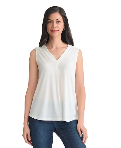 Jones New York Women's Crepe Sleeveless V-Neck Top