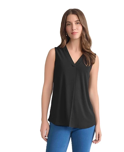 Jones New York Women's Crepe Sleeveless V-Neck Top