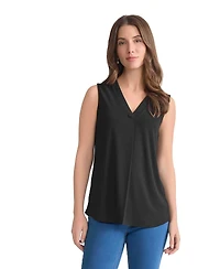Jones New York Women's Crepe Sleeveless V-Neck Top