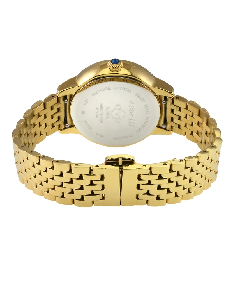 GV2 by Gevril Women's Amalfi Swiss Quartz Diamond Silver Stainless Steel Bracelet Watch