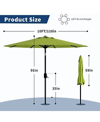 gaomon 10 Ft Outdoor Table Patio Umbrella, Waterproof Uv Protection for Garden, Backyard, Poolside