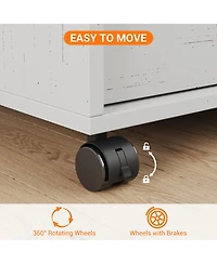 gaomon-Drawer File Cabinet with Open Shelves and Wheels for Letter and A4 Files