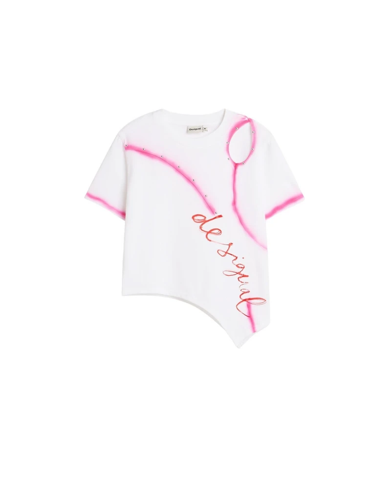 Desigual Women's Asymmetric 100% Cotton T-shirt