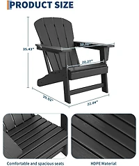 gaomon Modern Hdpe Plastic Adirondack Chair Set of 4 with 2 Side Table - Oversize 380 Lb Poly Lumber Weather Resistant Firepit