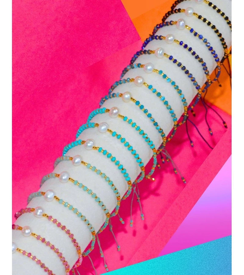 Lumira Mini Pearl Gemstone Adjustable Bracelet