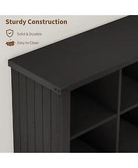 Gaomon 8 Cube Farmhouse Book Shelf, 2-Tier Storage Freestanding Bookcase Cabinet for Living Room, Entryway
