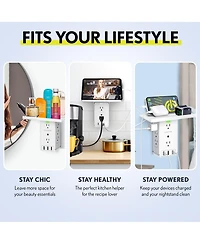 Overtime Outlet Shelf Charging Station 3 Usb Ports