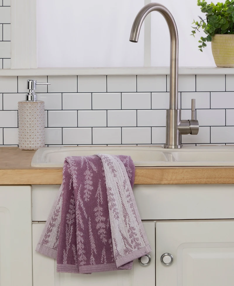 Skl Home Lavender Silhouette Jacquard Curved 2-Piece Hand Towel Set