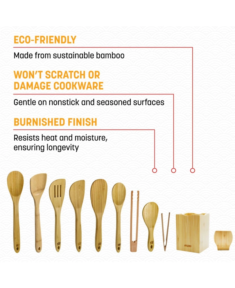 Joyce Chen Burnished Bamboo 11-Piece Utensil Set