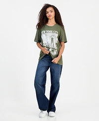 Rebellious One Juniors' Cotton Nyc Graphic T-Shirt