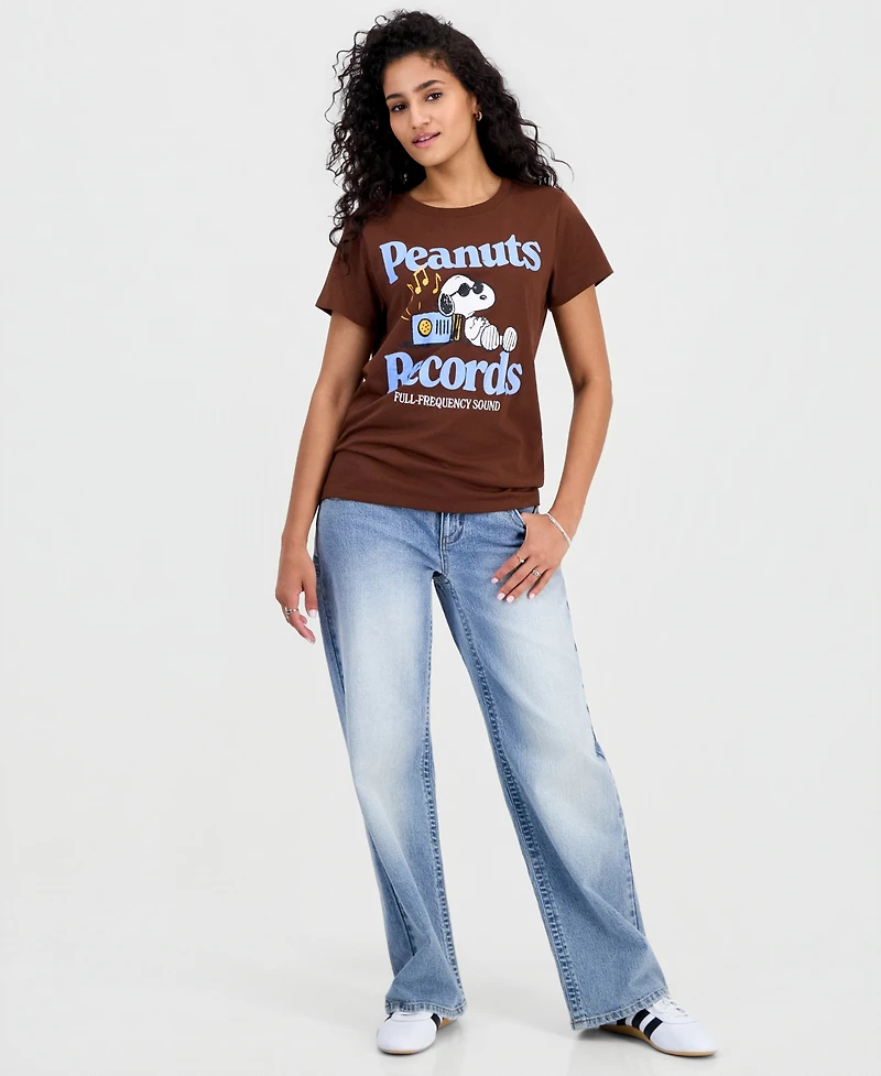 Snoopy Juniors' Peanuts Records Graphic Print T-Shirt