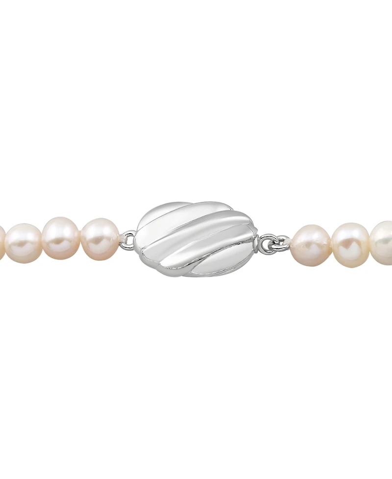 Arabella Cultured Freshwater Pearl (11x 9mm) and White Cubic Zirconia (13-3/8 ct. t.w.) Necklace in Sterling Silver