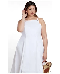Eloquii Plus A-Line Denim Midi Dress