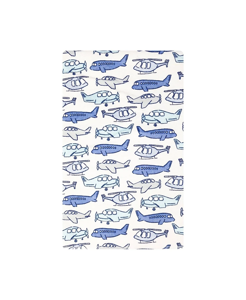 Hudson Baby Boy Cotton Poly Flannel Burp Cloths, Born To Fly