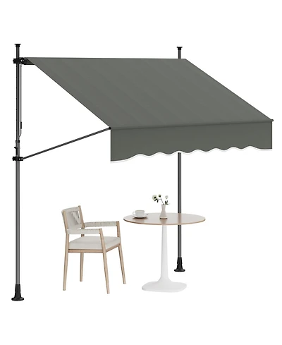 gaomon Outdoor Sunshade Shelter, Manual Patio Retractable Awning, Uv Protection for Backyard Garden