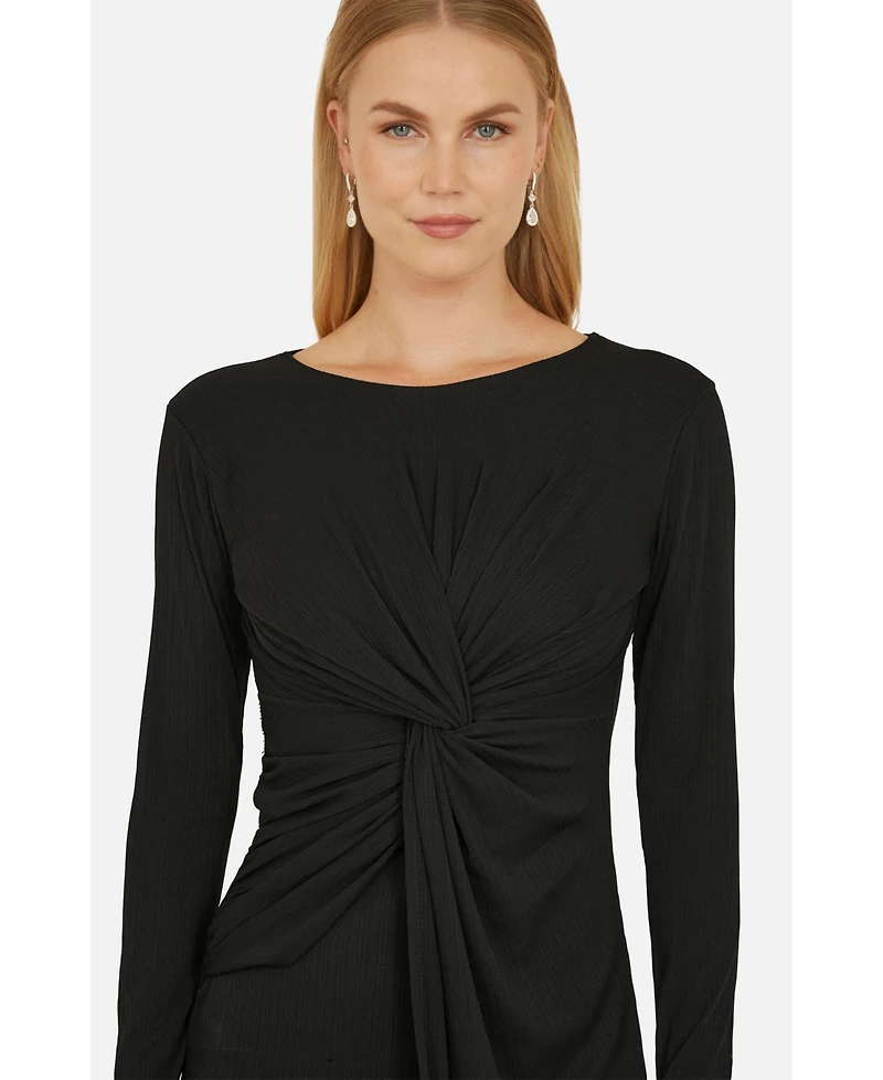Yumi Women's Midi Fitted Stretch Dress