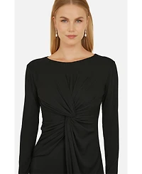 Yumi Women's Midi Fitted Stretch Dress