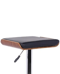 Java Barstool in Chrome finish with Walnut wood and Cream Faux Leather