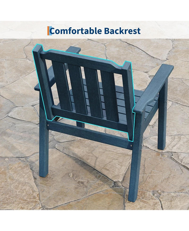 gaomon All-Weather Hdpe Outdoor Patio Dining Chairs Set of 2 for Backyard and Deck