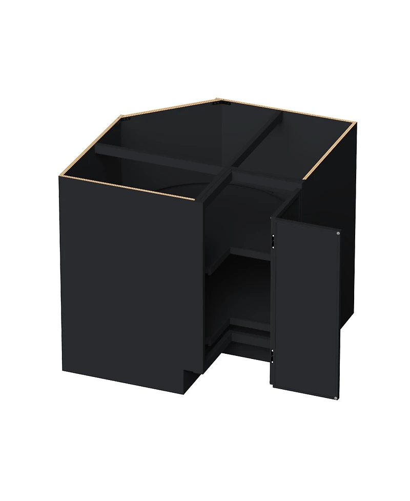 Boyel Living 36 Inch Lazy Susan Base Cabinet, Ready to Assemble Kitchen Cabinet with Solid Wood Frame, Soft-Close Slides and Hinges