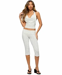 Edikted Women's Eloisa Polka Dot Foldover Capri Pants