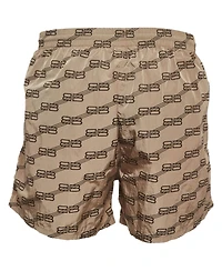 Pre-Owned Balenciaga Men's Bb Monogram Nylon Swim Shorts